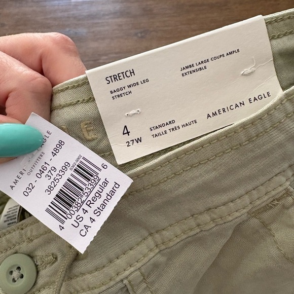 American Eagle Baggy Wide Leg Stretch cargo pants size 4 NEW WITH TAGS - Picture 5 of 5